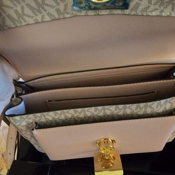 NWOT Michael Kors Lita Medium Two-Tone Logo Crossbody Bag - Picture 8 of 12